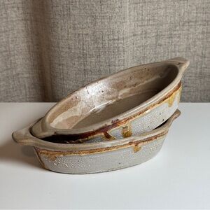 Vintage MCM Laurentian Pottery Oval Baking Dishes